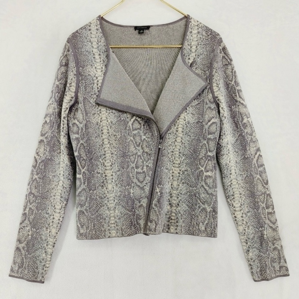 Ann Taylor Snake Print Asymmetrical Zip Knit
Moto Jacket